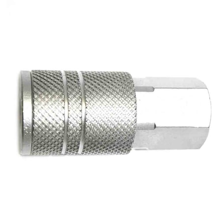 Interstate Pneumatics 3/8 Inch Industrial Steel Coupler x 3/8 Inch Female NPT, PK 6 CH660-D6